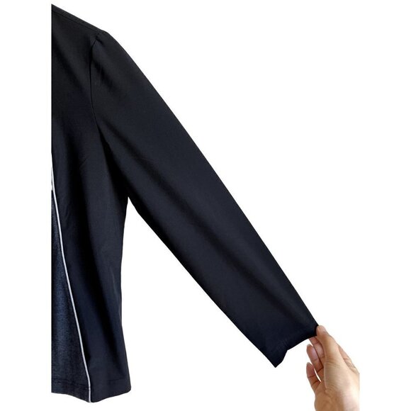 Chico's Weekends Charcoal Gray Black Full Zip Lightweight Jacket Size 1/Medium - Picture 5 of 6